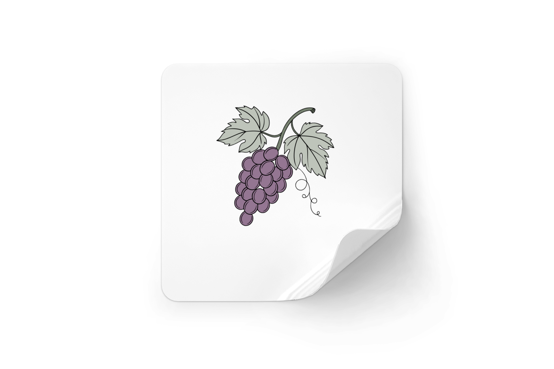 Sticker décoratif élégant avec motif de raisin sur fond pastel