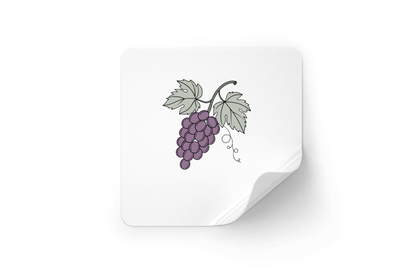 Sticker décoratif élégant avec motif de raisin sur fond pastel