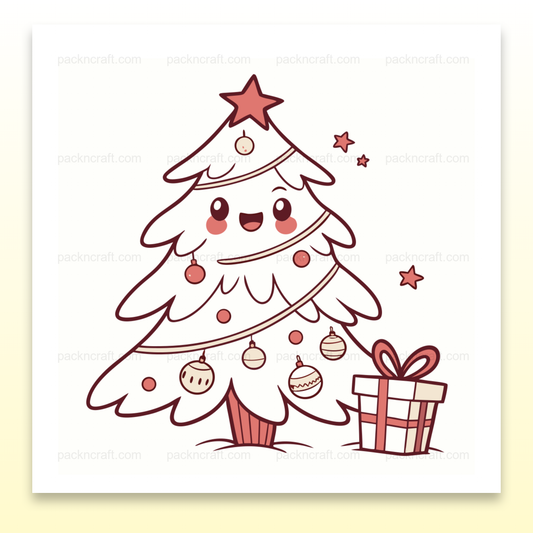 Illustration de sapin joyeux à Noël en SVG pour usage décoratif