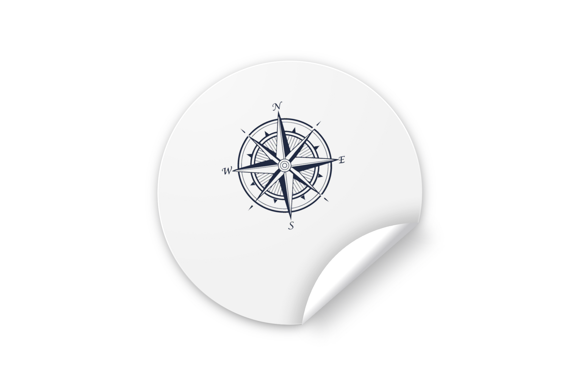 Sticker au design élégant avec une rose des vents numérique sur fond minimaliste
