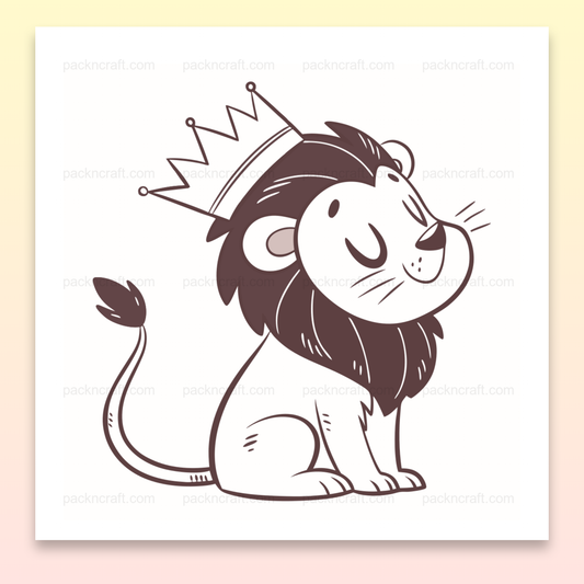 Illustration vectorielle SVG d'un lion couronné, parfaite pour DIY et décoration.
