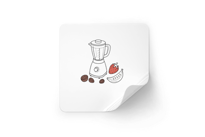 Sticker moderne affichant une illustration colorée avec un blender gourmet