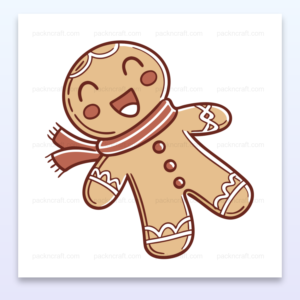 Illustration de bonhomme pain d'épices heureux en style doodle pour projets DIY.