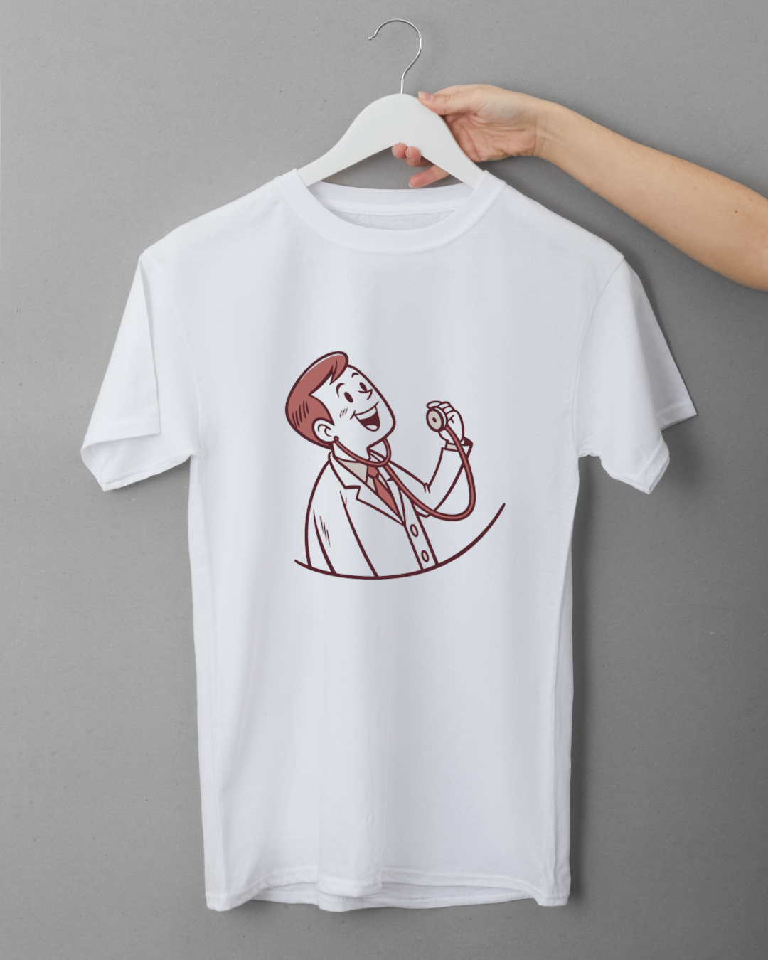 Docteur Heureux avec Stéthoscope | SVG Vintage | Santé