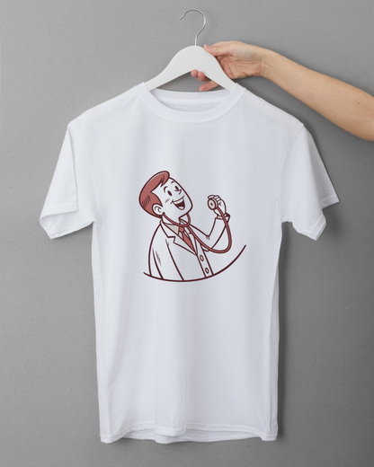 Docteur Heureux avec Stéthoscope | SVG Vintage | Santé