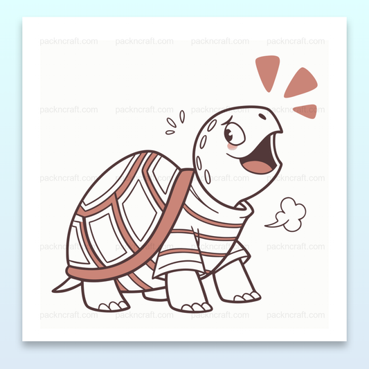 Illustration d'une tortue joyeuse en style doodle pour projets créatifs