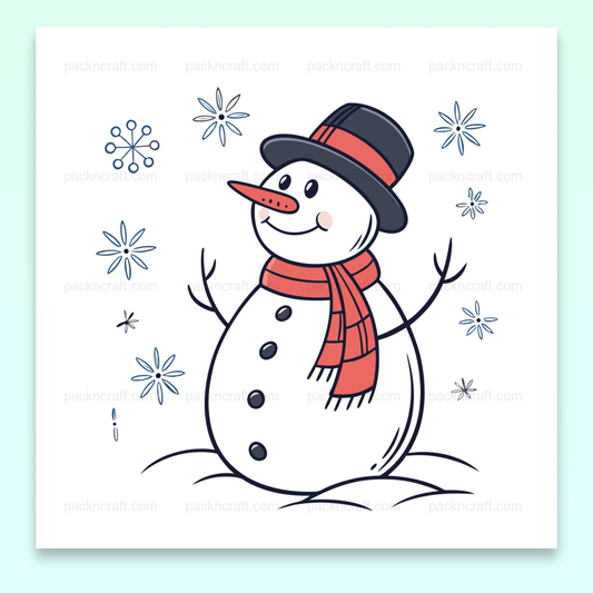 Illustration de bonhomme de neige joyeux style doodle pour projets DIY et déco hivernale