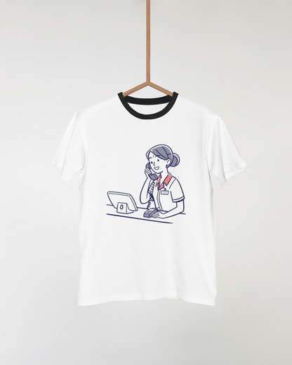 Réceptionniste Accueillante | Design SVG Élégant | Bureau Moderne