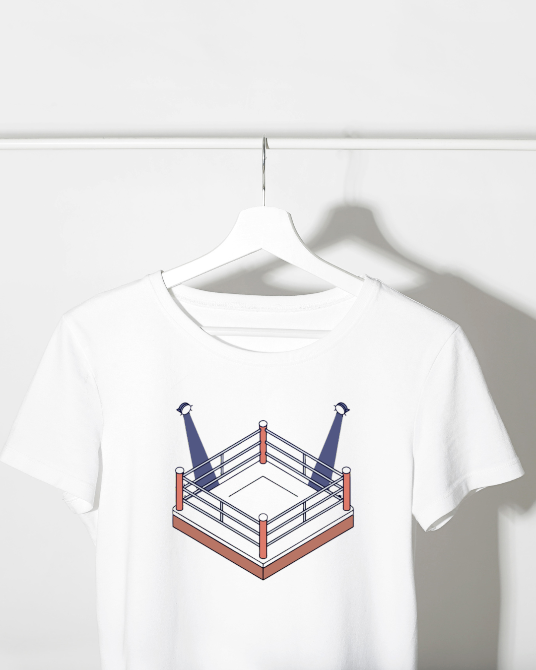 T-shirt décoré d'un élégant ring de boxe isométrique style vectoriel sportif