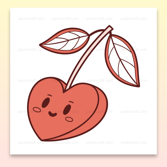 Illustration coeur kawaii pour papeterie et stickers
