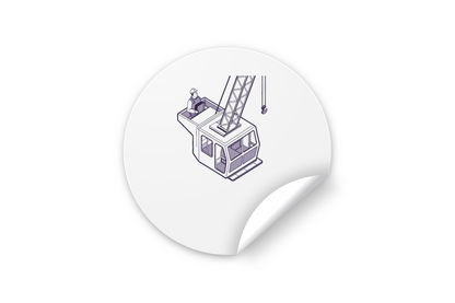 Conducteur de grue concentré | SVG Vintage | Environnement urbain