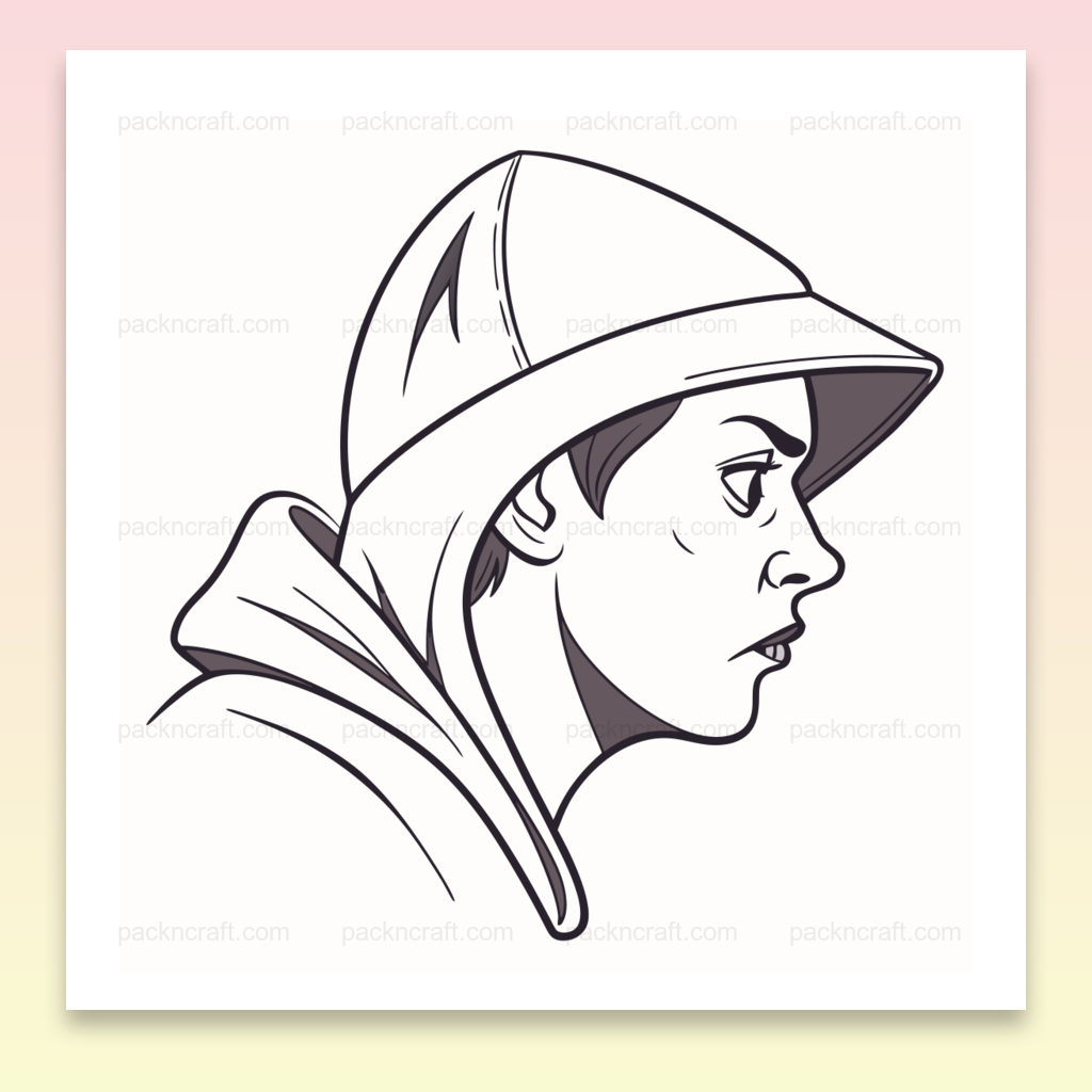 Illustration élégante d'un jeune en capuche en style ligne épurée pour projets urbains.