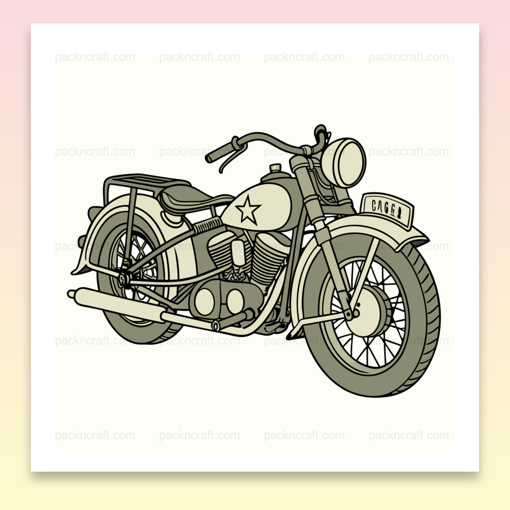 Illustration vectorielle Harley WL 1942, style vintage, idéale pour décoration.