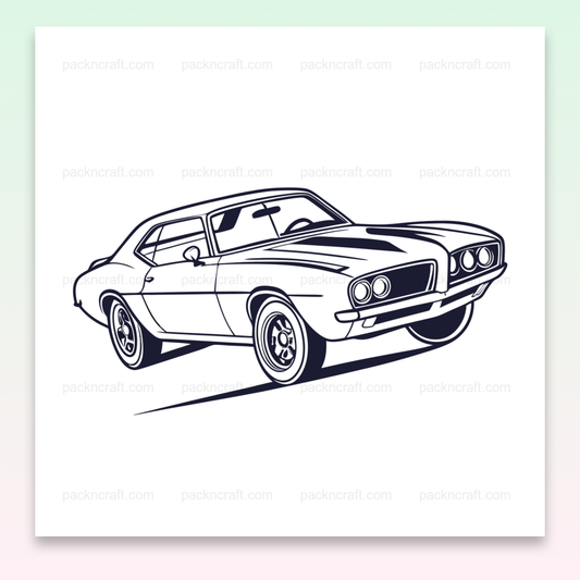 Illustration Pontiac Firebird 1969 sur toile