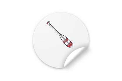 Sticker avec une pagaie d'aventure au design nautique moderne et élégant