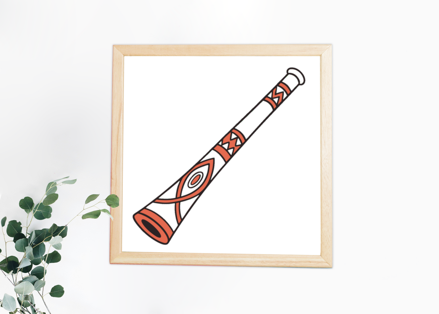Cadre décoratif avec motif tribal artistique moderne, idéal pour une ambiance exotique