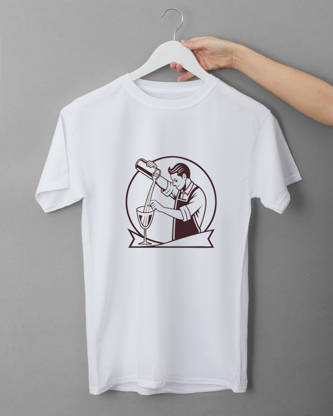 Barman versant un cocktail | Style vintage SVG | Thème mixologie