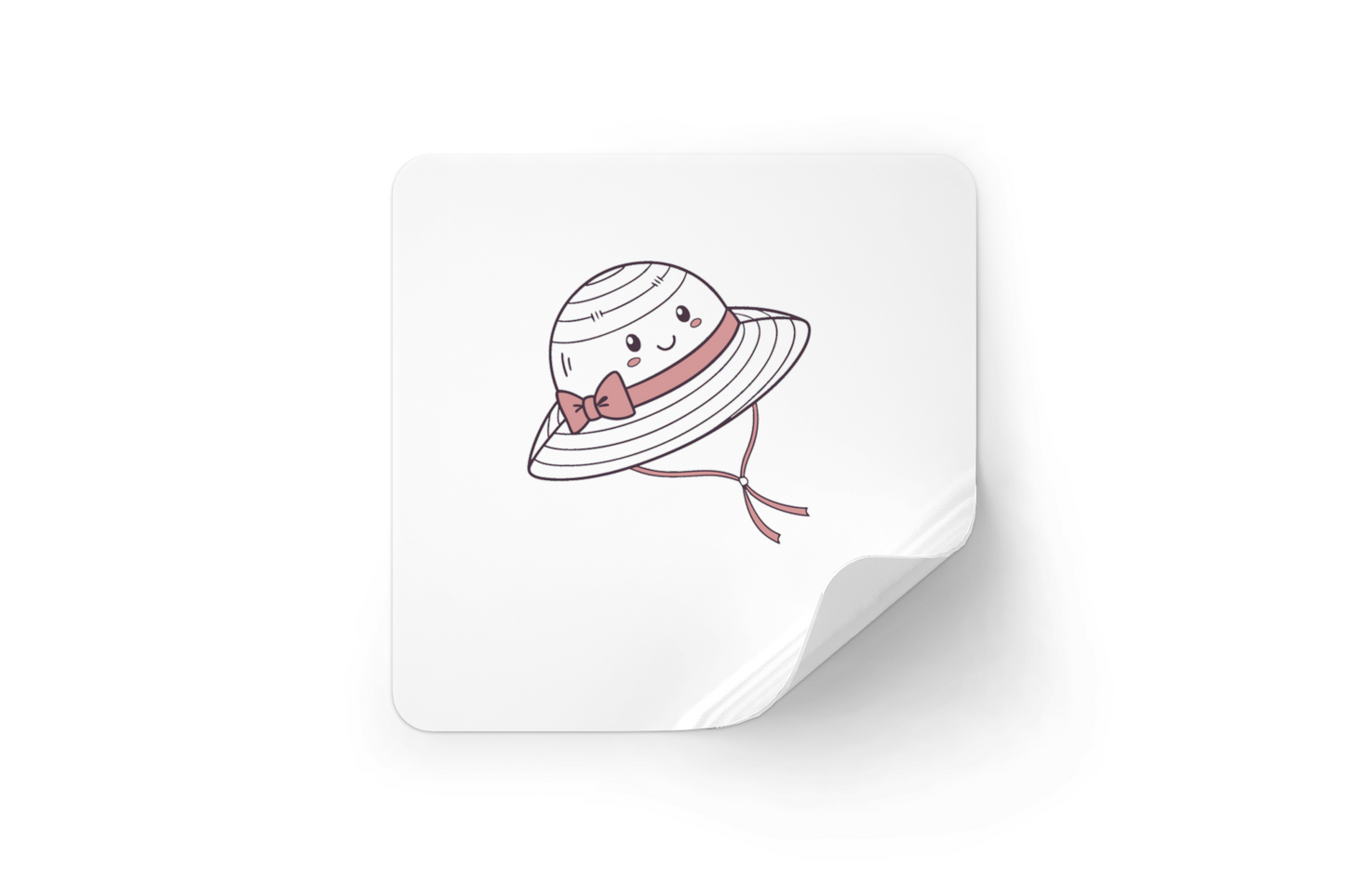 Sticker illustrant un chapeau estival joyeux avec des couleurs vibrantes