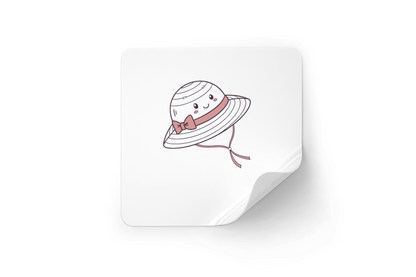 Sticker illustrant un chapeau estival joyeux avec des couleurs vibrantes