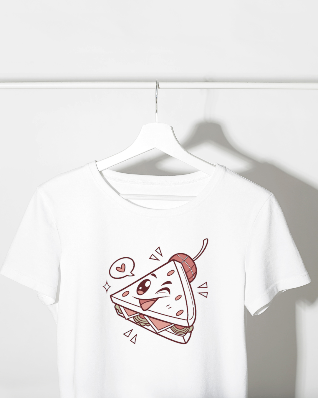 T-shirt amusant avec un sandwich clin d'œil au style graphique et moderne