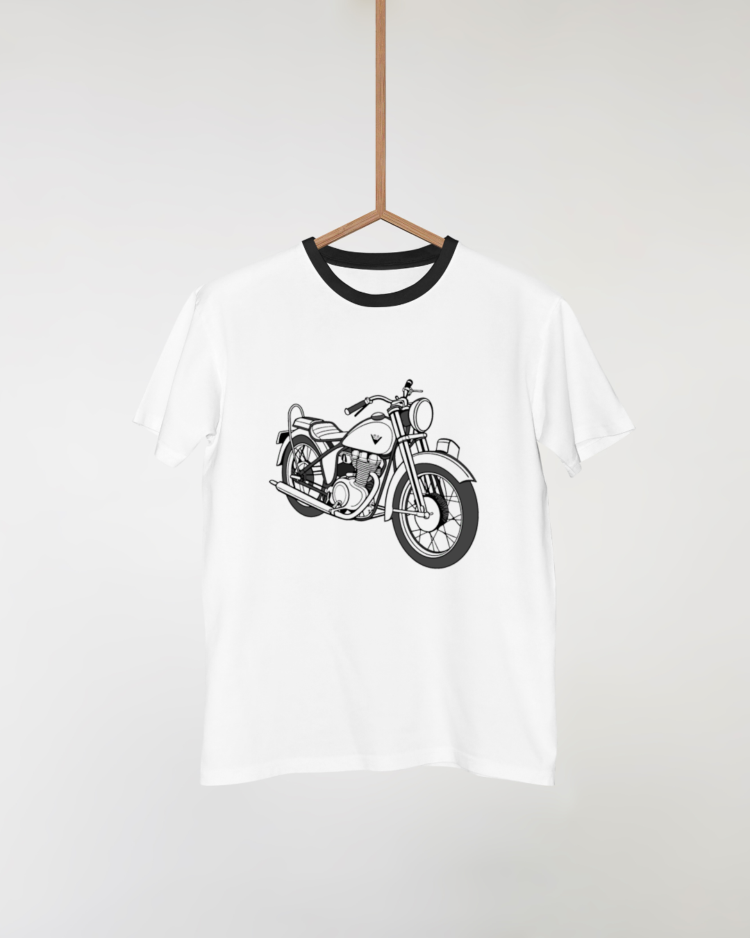Motif Vincent Black Shadow 1948 imprimé sur T-shirts pour amateurs de vintage.