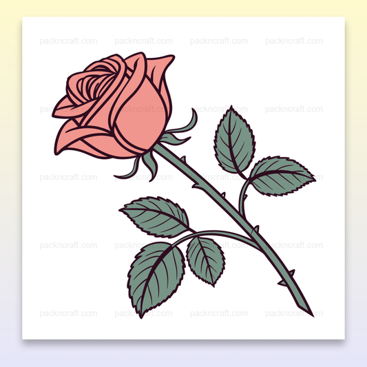 Illustration de rose unique, parfaite pour projets DIY.