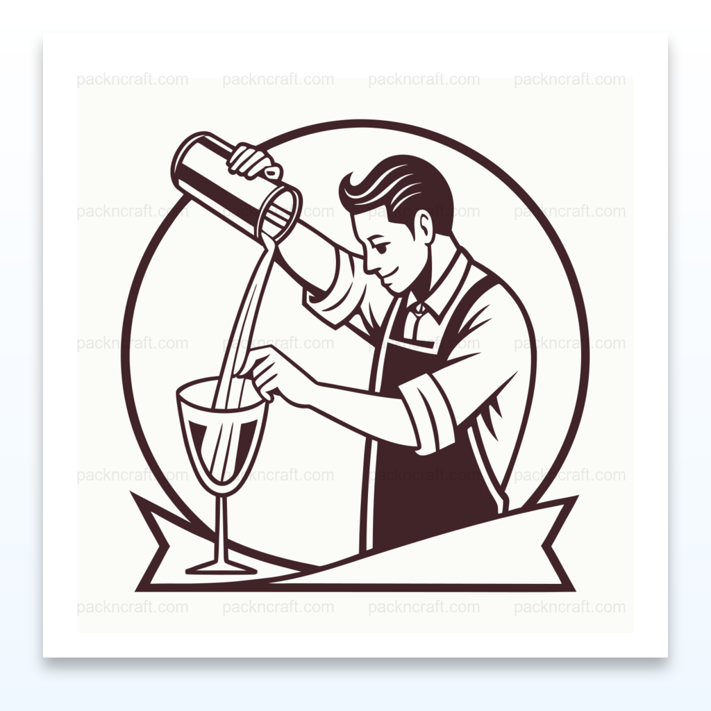 Barman versant un cocktail | Style vintage SVG | Thème mixologie