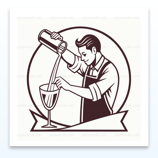 Barman versant un cocktail | Style vintage SVG | Thème mixologie