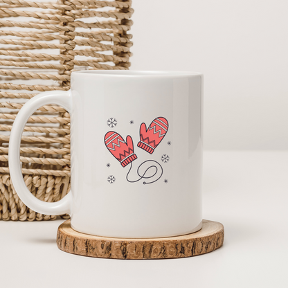 Mug avec moufles stylisées pour une ambiance cocooning et festive