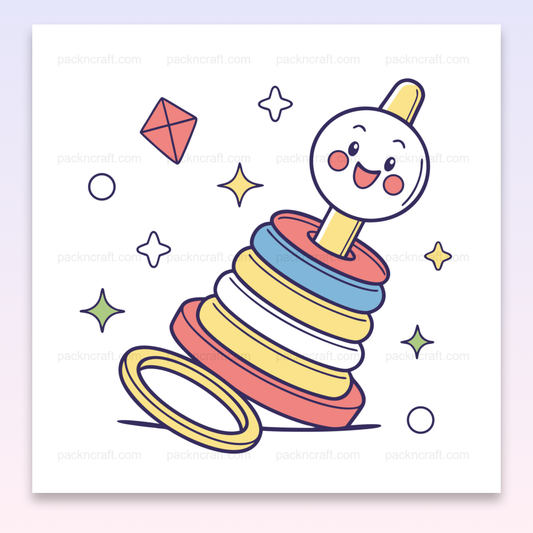 Jouet empilable kawaii en illustration vectorielle pour décoration