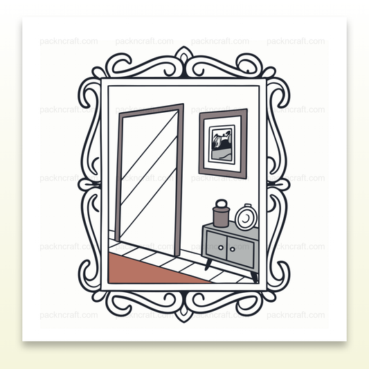 Illustration vectorielle art déco représentant un reflet élégant dans un intérieur stylisé. Idéale pour décorations d'intérieur.