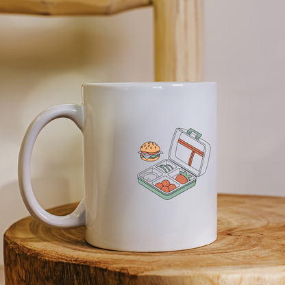 Mug décoratif avec design pastel inspiré d'une lunch box pour école