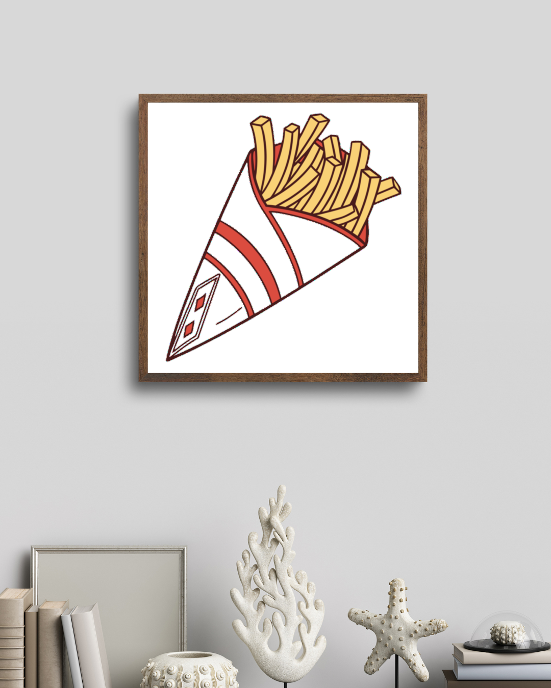 Cadre graphique frites joyeuses style doodle délice accrocheur et amusant