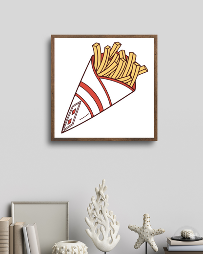 Cadre graphique frites joyeuses style doodle délice accrocheur et amusant