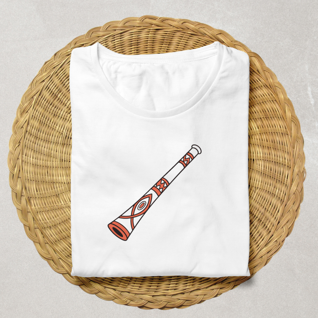 T-shirt avec décor tribal artistique et motif inspiré du didgeridoo