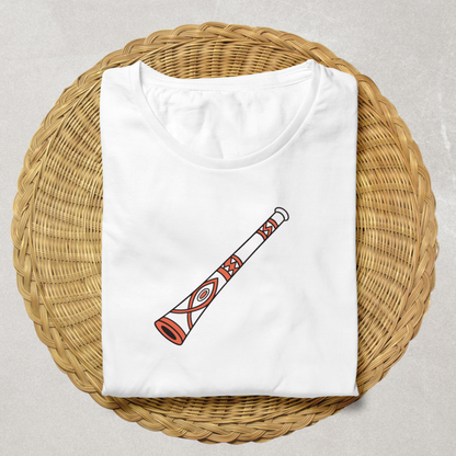 T-shirt avec décor tribal artistique et motif inspiré du didgeridoo