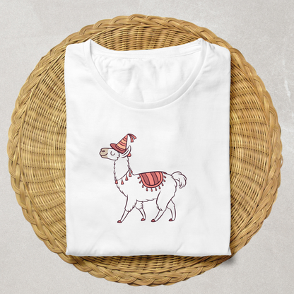 T-shirt amusant avec lama coloré festif sur thème d'anniversaire