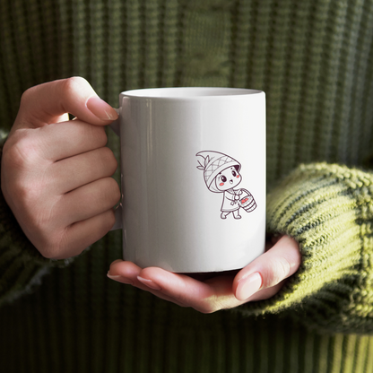 Mug avec motif Petit Chaperon Rouge heureux dans un style pastel conte de fées