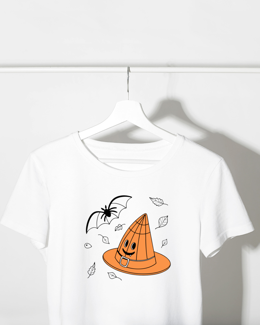 T-shirt kawaii avec chapeau de sorcier souriant pour Halloween vintage