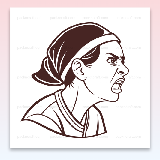Illustration vectorielle d'une femme en colère au style vintage pour usages créatifs et éducatifs