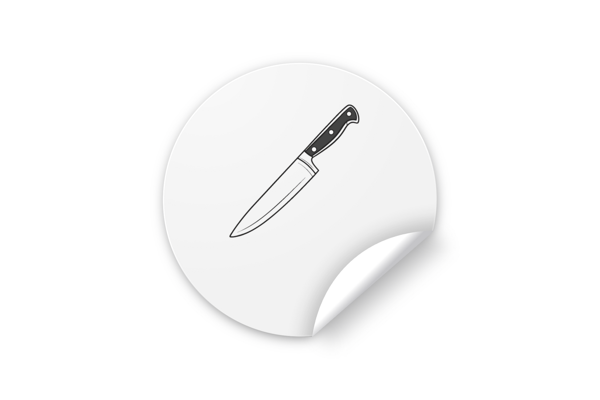 Sticker minimaliste représentant un couteau de chef élégant pour une cuisine créative