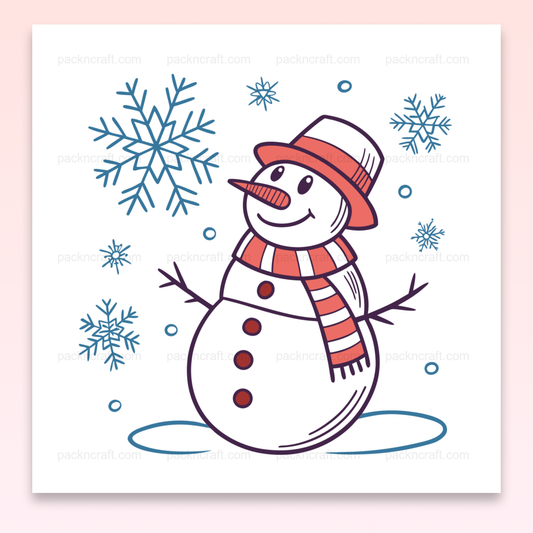 Bonhomme de neige joyeux en SVG, idéal pour papeterie et déco hivernale.