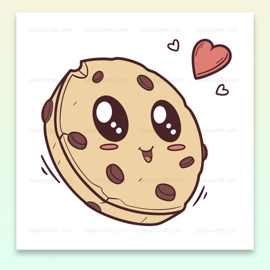 Graphisme kawaii cookie charmant pour supports numériques, usage décoratif.