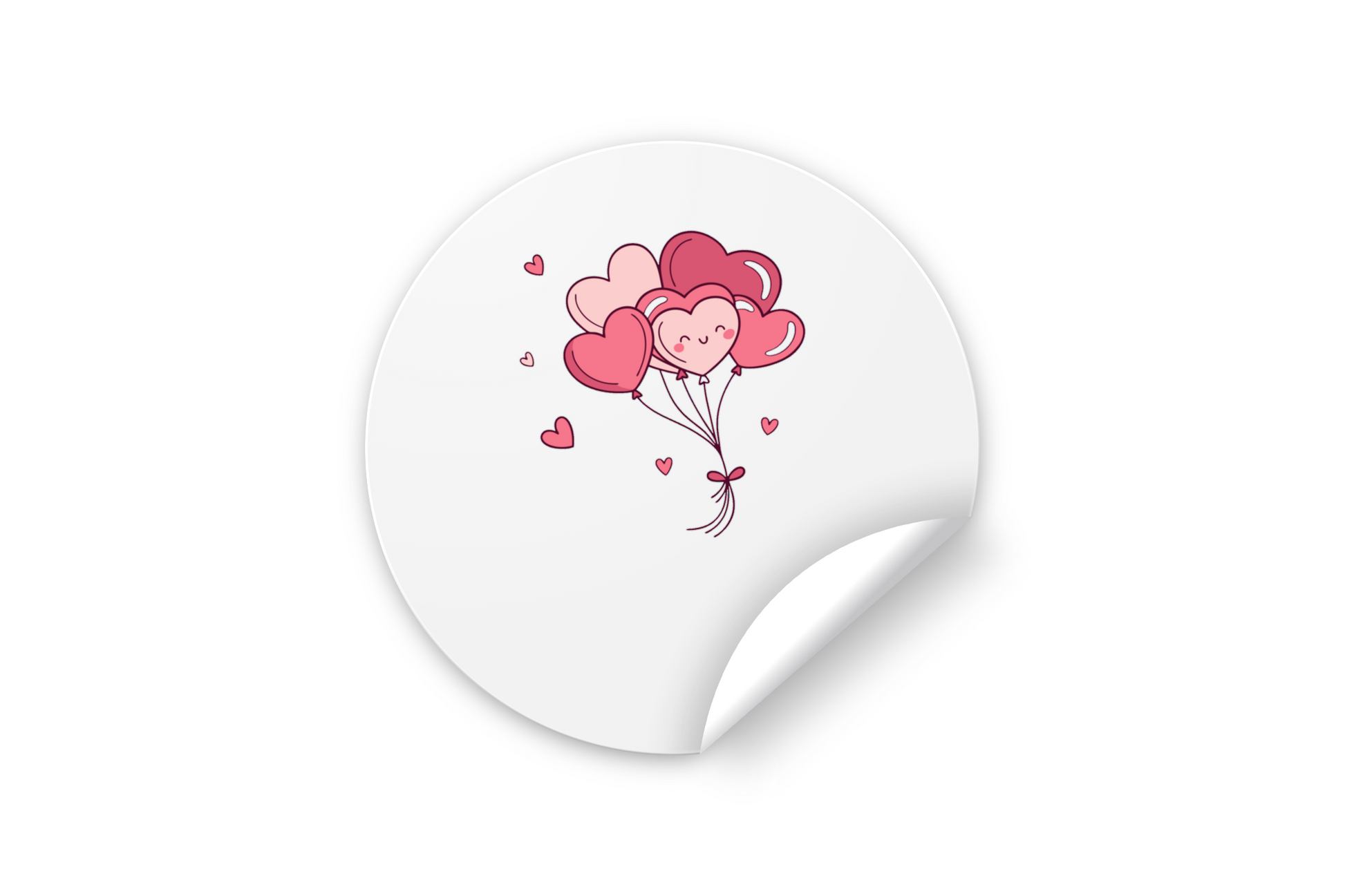 Stickers de ballons en forme de cœur pour papeterie.