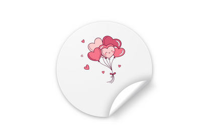 Stickers de ballons en forme de cœur pour papeterie.