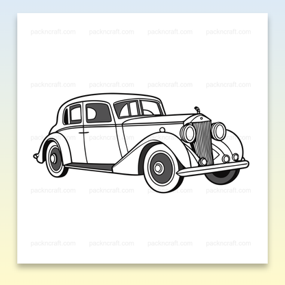 Voiture vintage Rolls-Royce en illustration numérique, idéale pour collectionneurs.