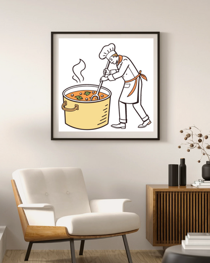 Chef Cuisine Soupe | Style Moderne | Thème Culinaire