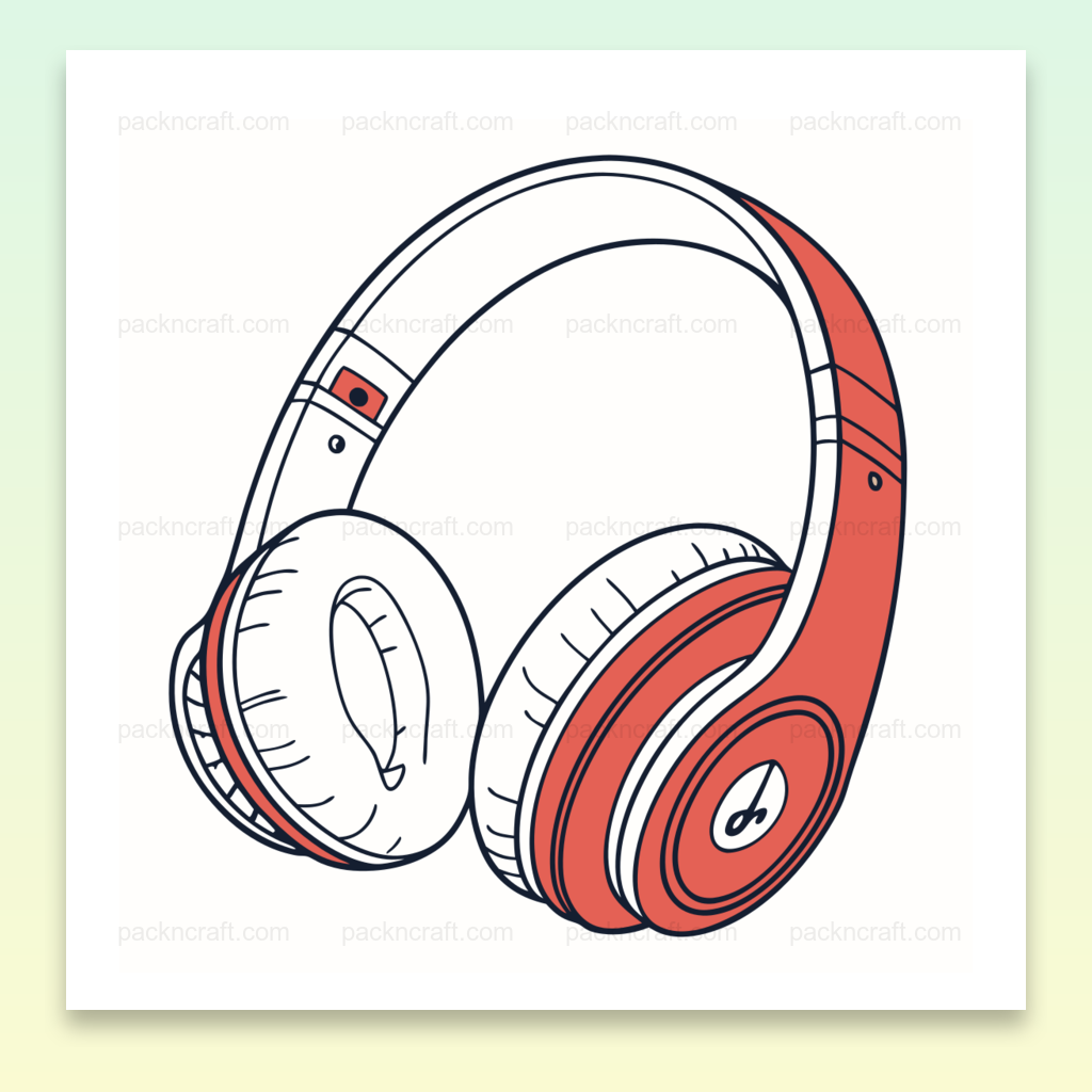 Illustration de casque audio vibrant moderne, fichier SVG pour musique et DIY