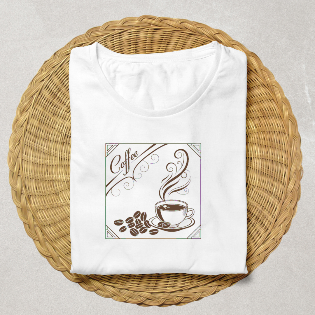 T-shirt avec design rétro de café, style vintage unique