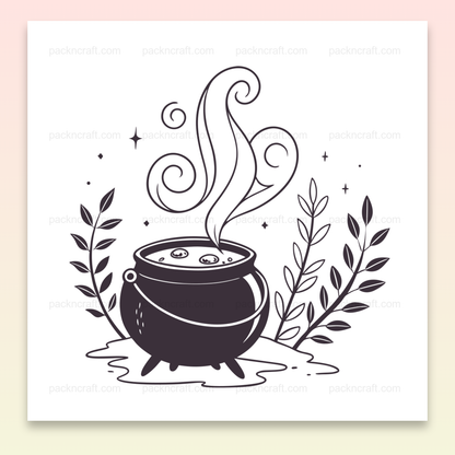 Illustration de chaudron magique en SVG, usage créatif et Halloween